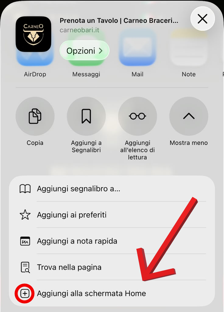 Step 2: Aggiungi alla Home